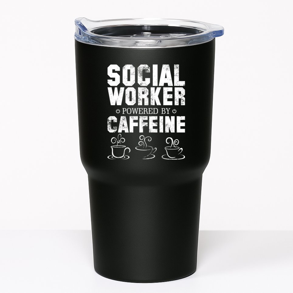 Social Worker Powered By Caffeine Tumbler