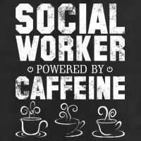 Social Worker Powered By Caffeine 25L Jumbo Tote
