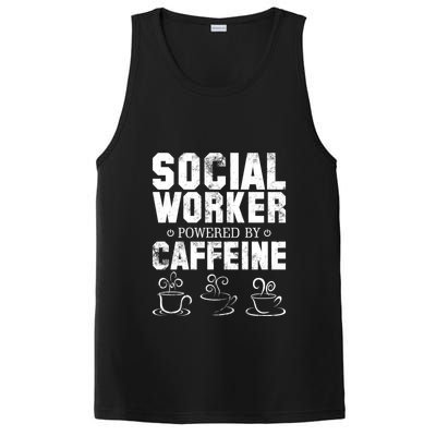 Social Worker Powered By Caffeine PosiCharge Competitor Tank