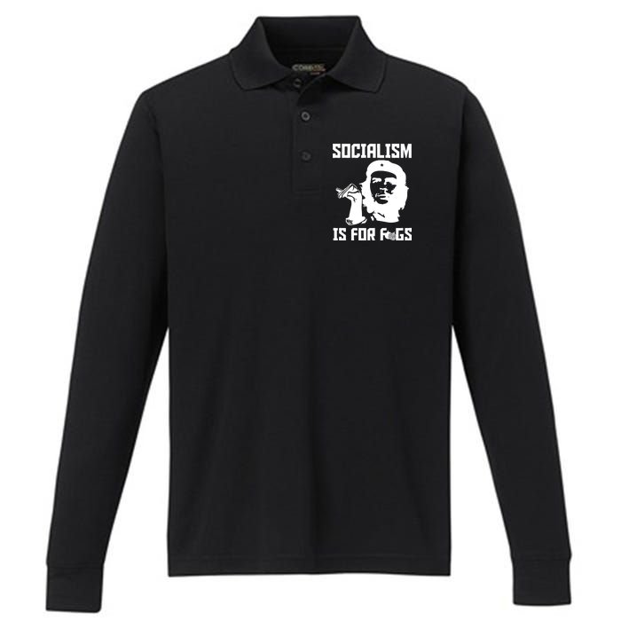 Socialism Is For Figs Performance Long Sleeve Polo