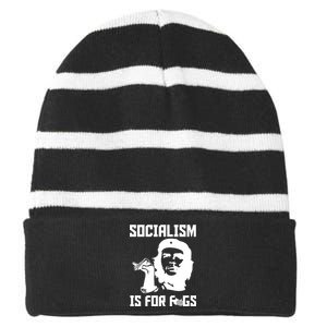 Socialism Is For Figs Striped Beanie with Solid Band