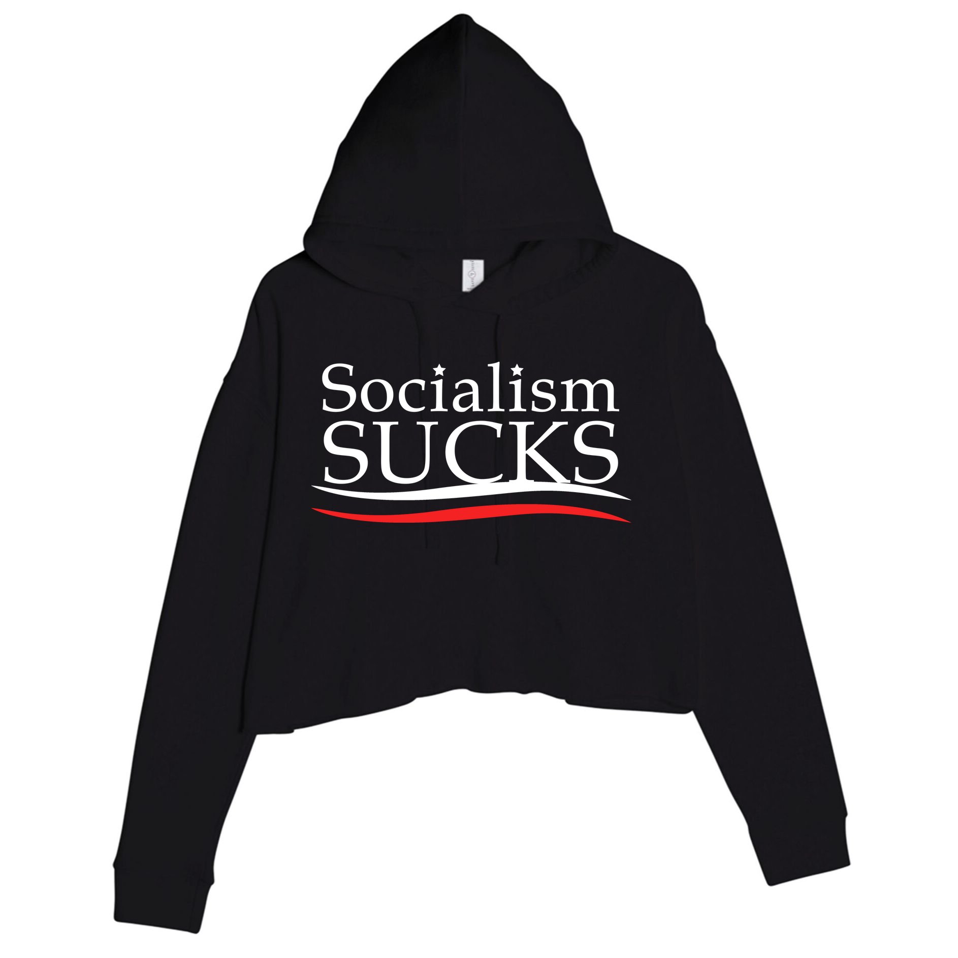 Socialism Sucks Crop Fleece Hoodie