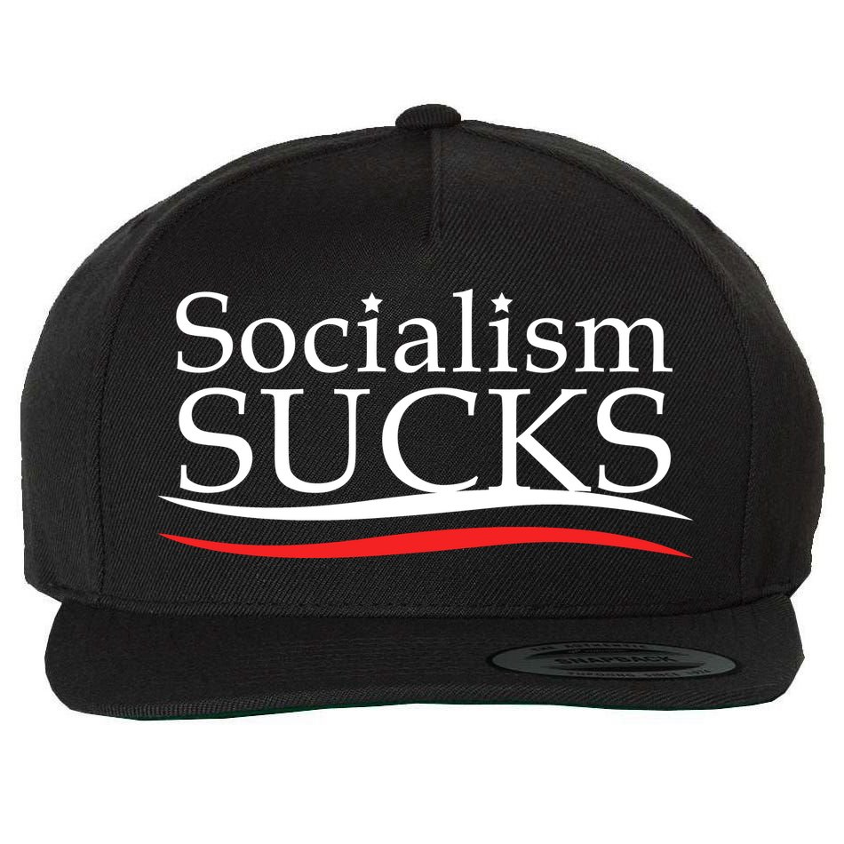 Socialism Sucks Wool Snapback Cap