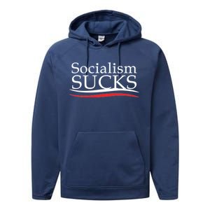 Socialism Sucks Performance Fleece Hoodie