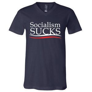 Socialism Sucks V-Neck T-Shirt