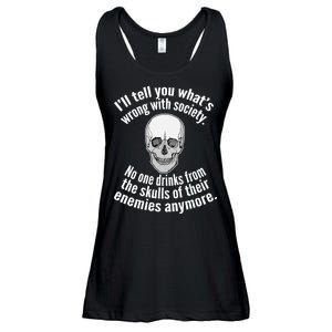 Society No One Drinks From Skulls Of Their Enemies Ladies Essential Flowy Tank