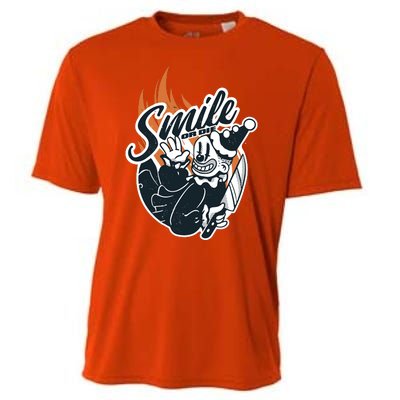 Smile Or Die Scary Clown Halloween Cooling Performance Crew T-Shirt