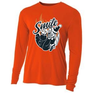 Smile Or Die Scary Clown Halloween Cooling Performance Long Sleeve Crew