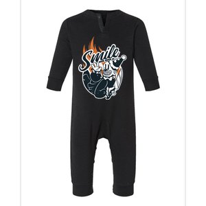 Smile Or Die Scary Clown Halloween Infant Fleece One Piece