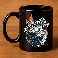 Smile Or Die Scary Clown Halloween 11oz C Handle Ceramic Mug