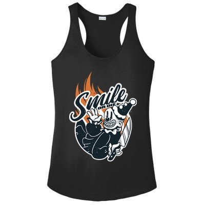 Smile Or Die Scary Clown Halloween Ladies PosiCharge Competitor Racerback Tank