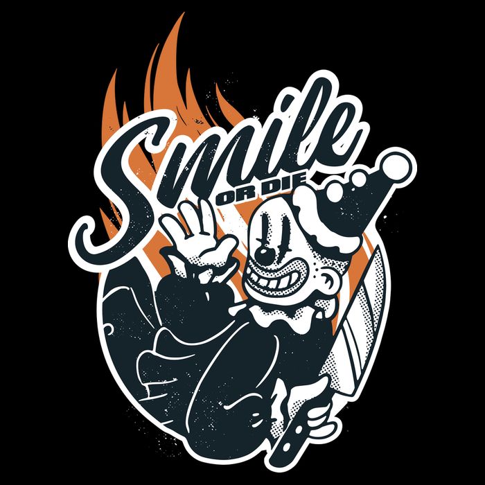 Smile Or Die Scary Clown Halloween Ladies Long Sleeve Shirt