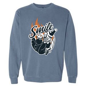 Smile Or Die Scary Clown Halloween Garment-Dyed Sweatshirt