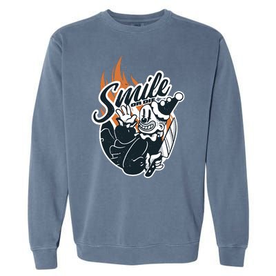 Smile Or Die Scary Clown Halloween Garment-Dyed Sweatshirt