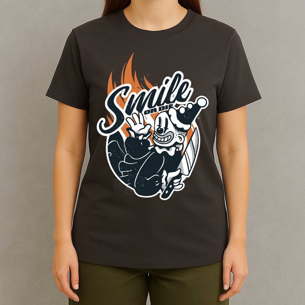 Smile Or Die Scary Clown Halloween T-Shirt