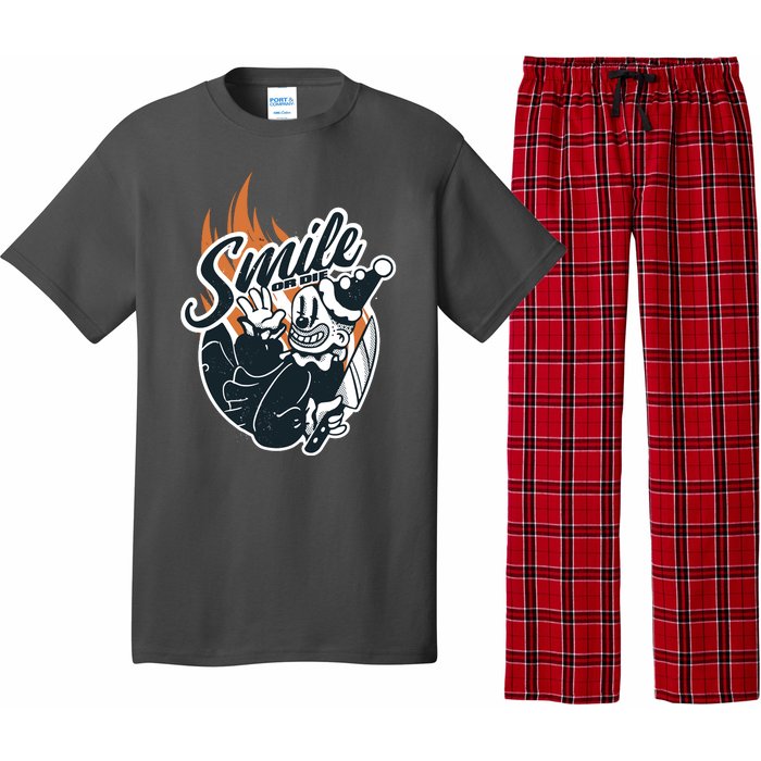 Smile Or Die Scary Clown Halloween Pajama Set