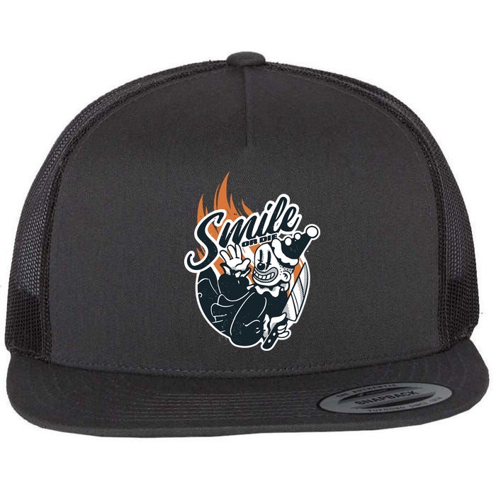 Smile Or Die Scary Clown Halloween Flatbill Hat