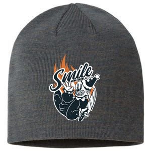 Smile Or Die Scary Clown Halloween Sustainable Beanie