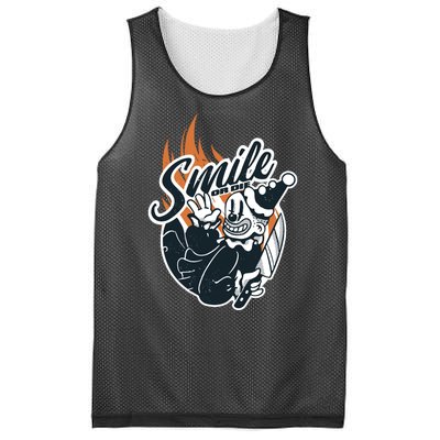 Smile Or Die Scary Clown Halloween Mesh Reversible Basketball Jersey Tank