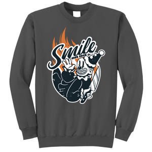 Smile Or Die Scary Clown Halloween Tall Sweatshirt