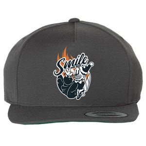 Smile Or Die Scary Clown Halloween Wool Snapback Cap