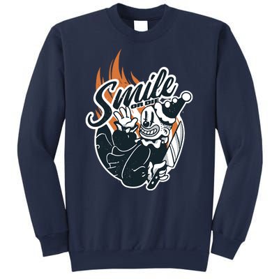 Smile Or Die Scary Clown Halloween Sweatshirt