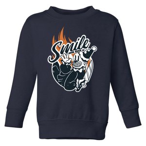 Smile Or Die Scary Clown Halloween Toddler Sweatshirt