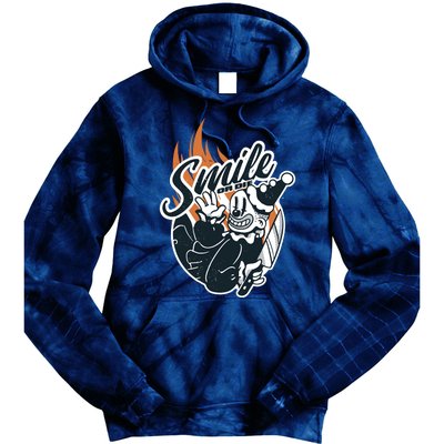 Smile Or Die Scary Clown Halloween Tie Dye Hoodie