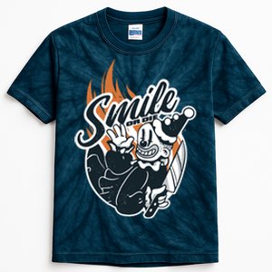 Smile Or Die Scary Clown Halloween Kids Tie-Dye T-Shirt