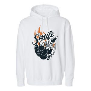 Smile Or Die Scary Clown Halloween Garment-Dyed Fleece Hoodie