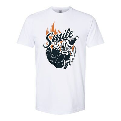 Smile Or Die Scary Clown Halloween Softstyle® CVC T-Shirt