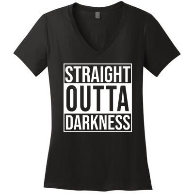 Straight Outta Darkness Women's V-Neck T-Shirt