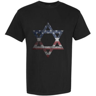 Star Of David Jews Jewish Gifts Usa American Flag Garment-Dyed Heavyweight T-Shirt