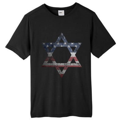 Star Of David Jews Jewish Gifts Usa American Flag Tall Fusion ChromaSoft Performance T-Shirt