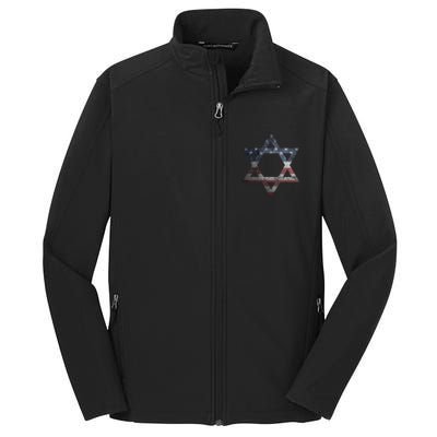 Star Of David Jews Jewish Gifts Usa American Flag Core Soft Shell Jacket