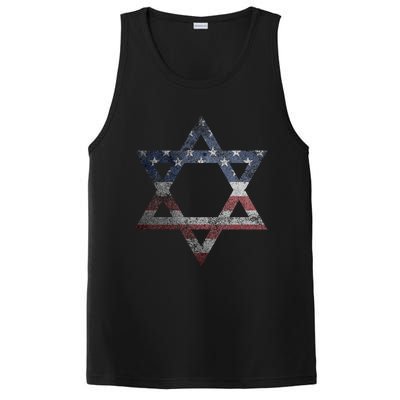 Star Of David Jews Jewish Gifts Usa American Flag PosiCharge Competitor Tank