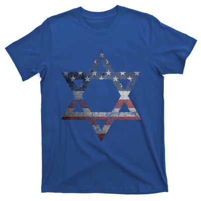 Star Of David Jews Jewish Gifts Usa American Flag T-Shirt