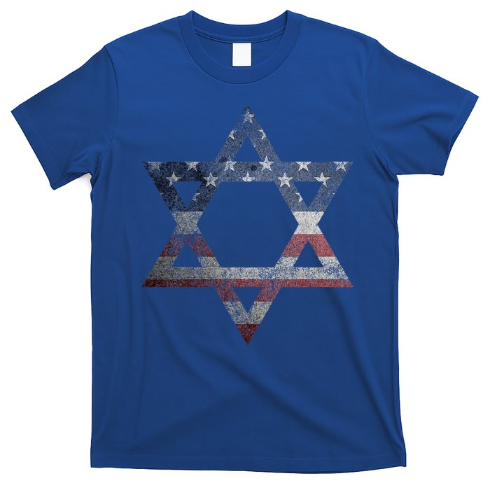 Star Of David Jews Jewish Gifts Usa American Flag T-Shirt