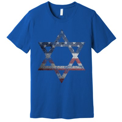 Star Of David Jews Jewish Gifts Usa American Flag Premium T-Shirt