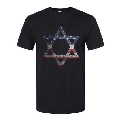 Star Of David Jews Jewish Gifts Usa American Flag Softstyle® CVC T-Shirt