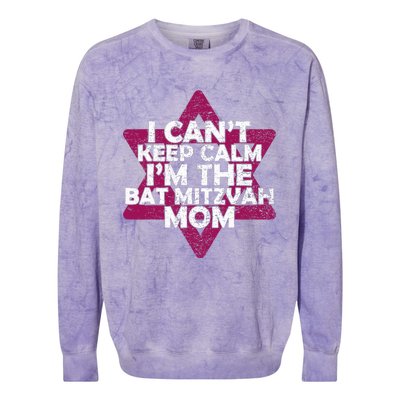 Star Of David Jewish Mom Bat Mitzvah Colorblast Crewneck Sweatshirt