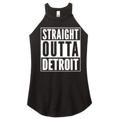 Straight Outta Detroit Vintage Detroit Souvenir Outfit Women’s Perfect Tri Rocker Tank