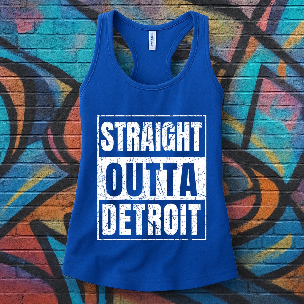 Straight Outta Detroit Michigan Great Gift Womens Tank Top
