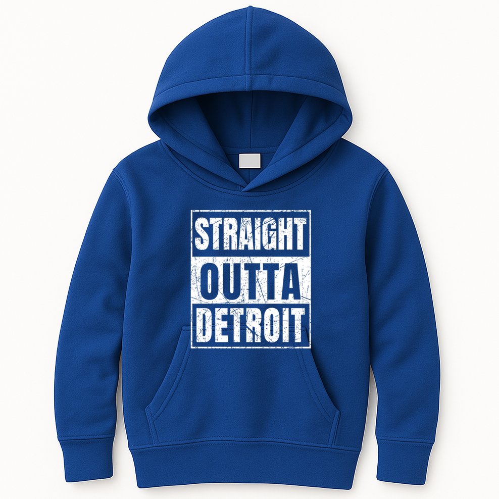 Straight Outta Detroit Michigan Great Gift Kids Hoodie