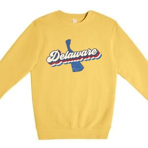 State Of Delaware Retro Logo Premium Crewneck Sweatshirt