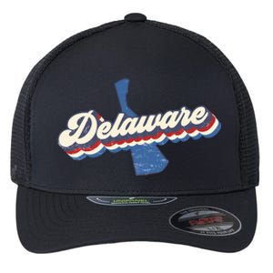 State Of Delaware Retro Logo Flexfit Unipanel Trucker Cap