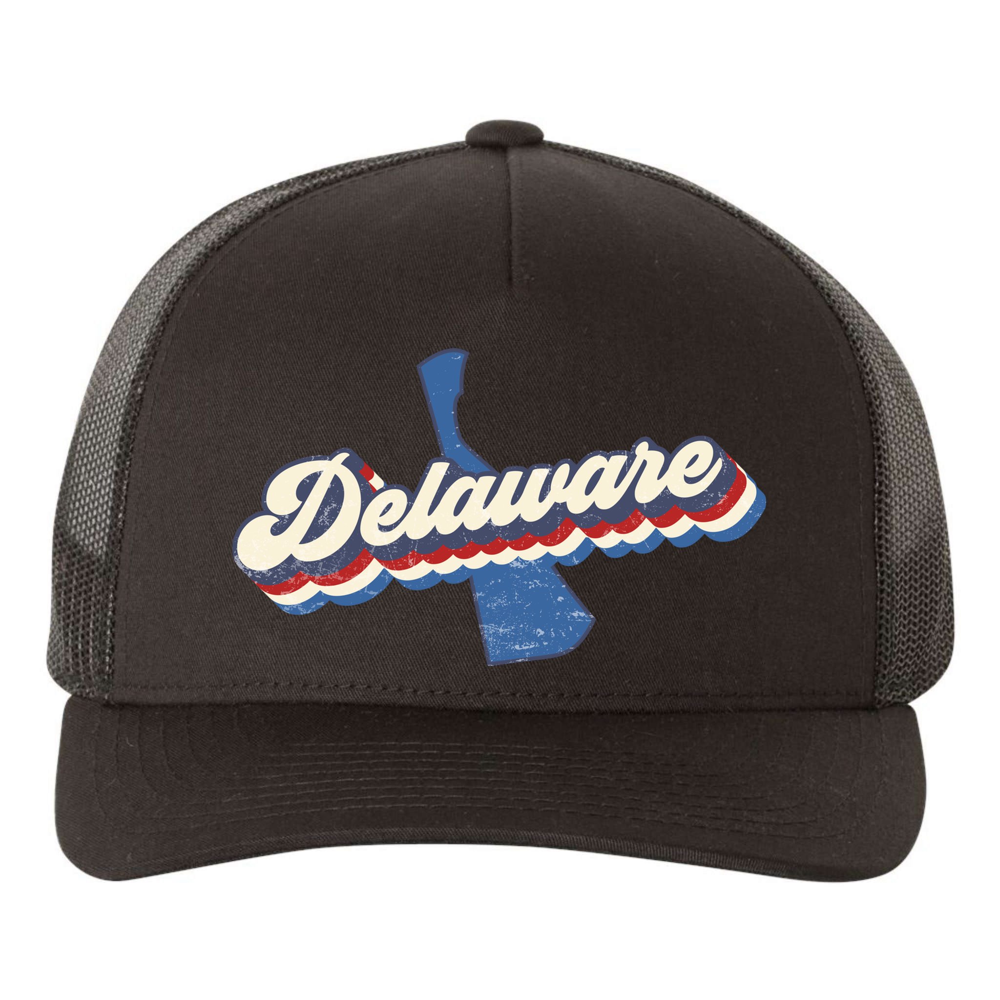 State Of Delaware Retro Logo Yupoong Adult 5-Panel Trucker Hat
