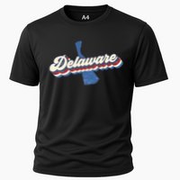 State Of Delaware Retro Logo Cooling Performance Crew T-Shirt