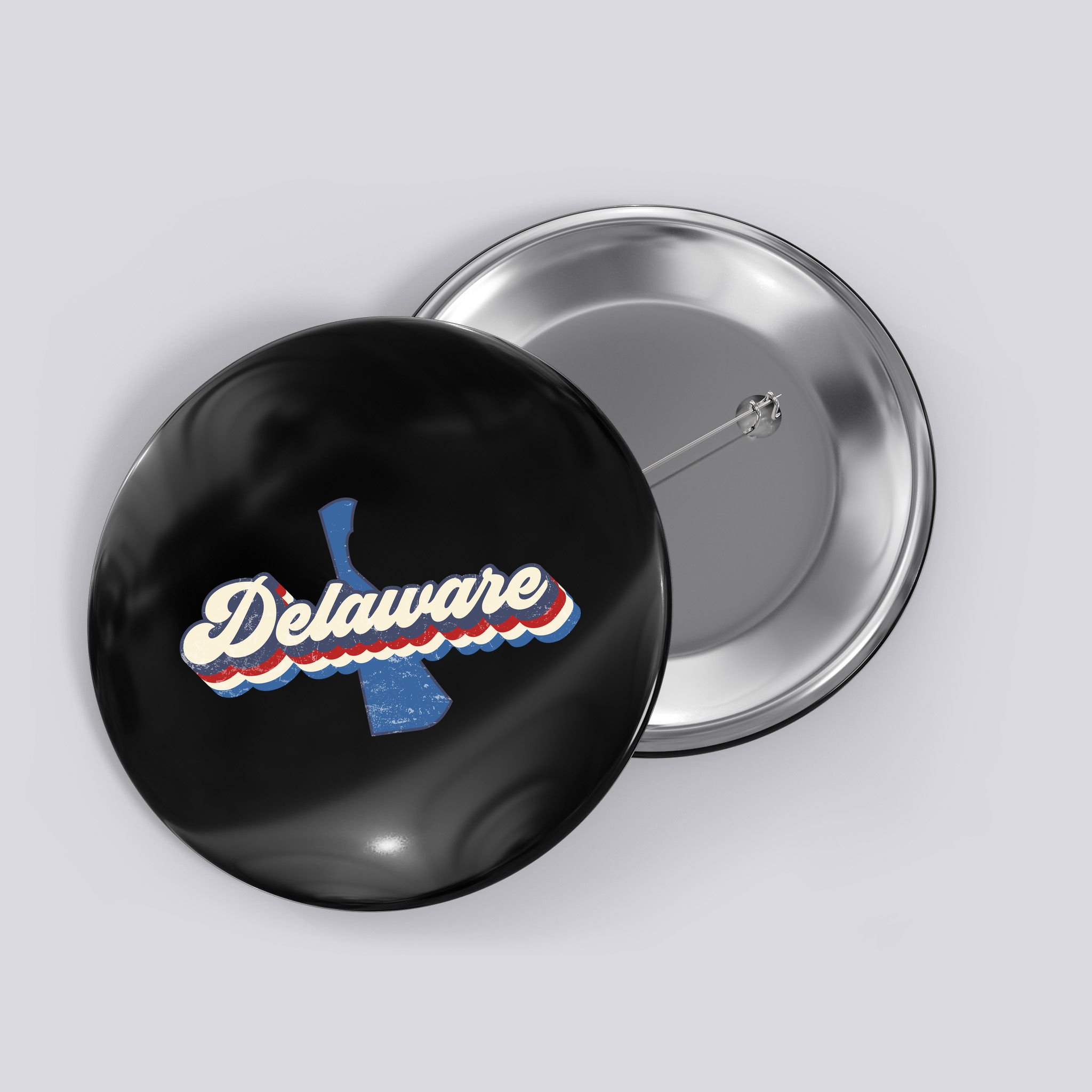 State Of Delaware Retro Logo Button