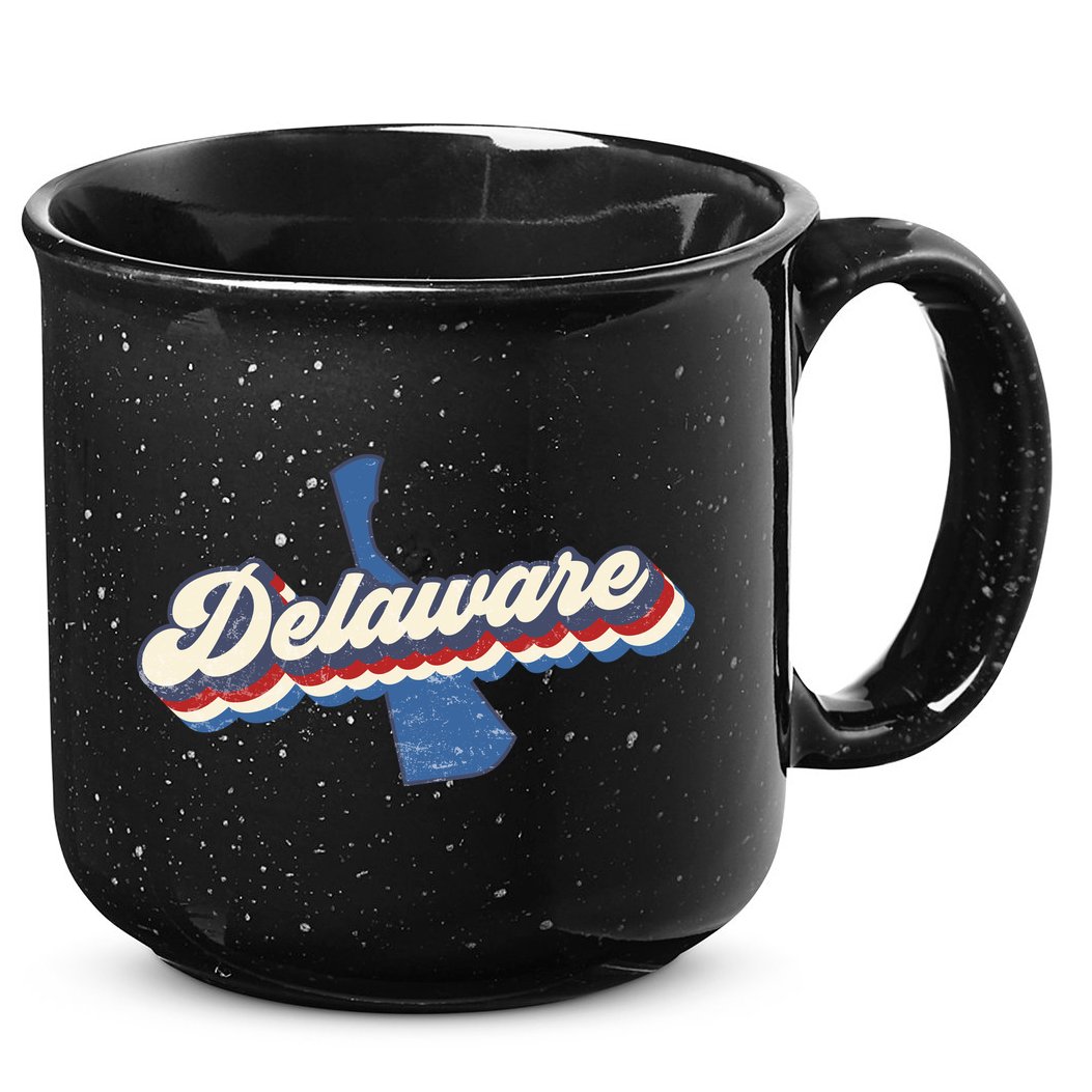 State Of Delaware Retro Logo 15oz Campfire Ceramic Mug